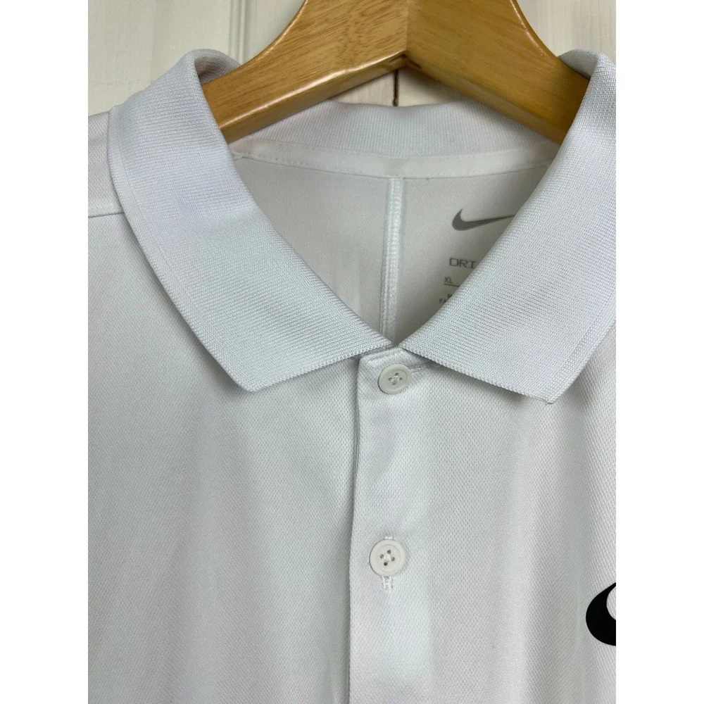 Nike Golf Polo Mens XL Dri-Fit Short Sleeve Athletic Shirt DH0822-100 White B17‎